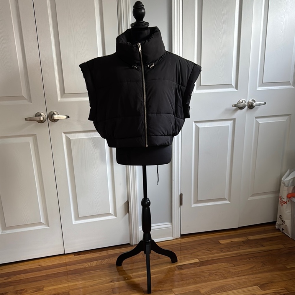 Free People Black Quilted Puffer Vest